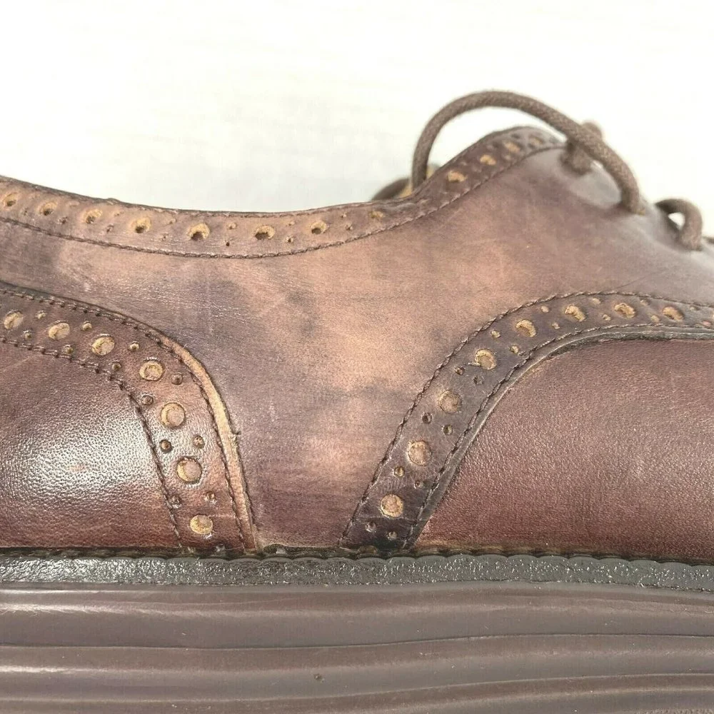 Cole Hann Lunargrand Mens Size 10 M Shoes‎ Wingtip Oxford Dress Brown C12698
